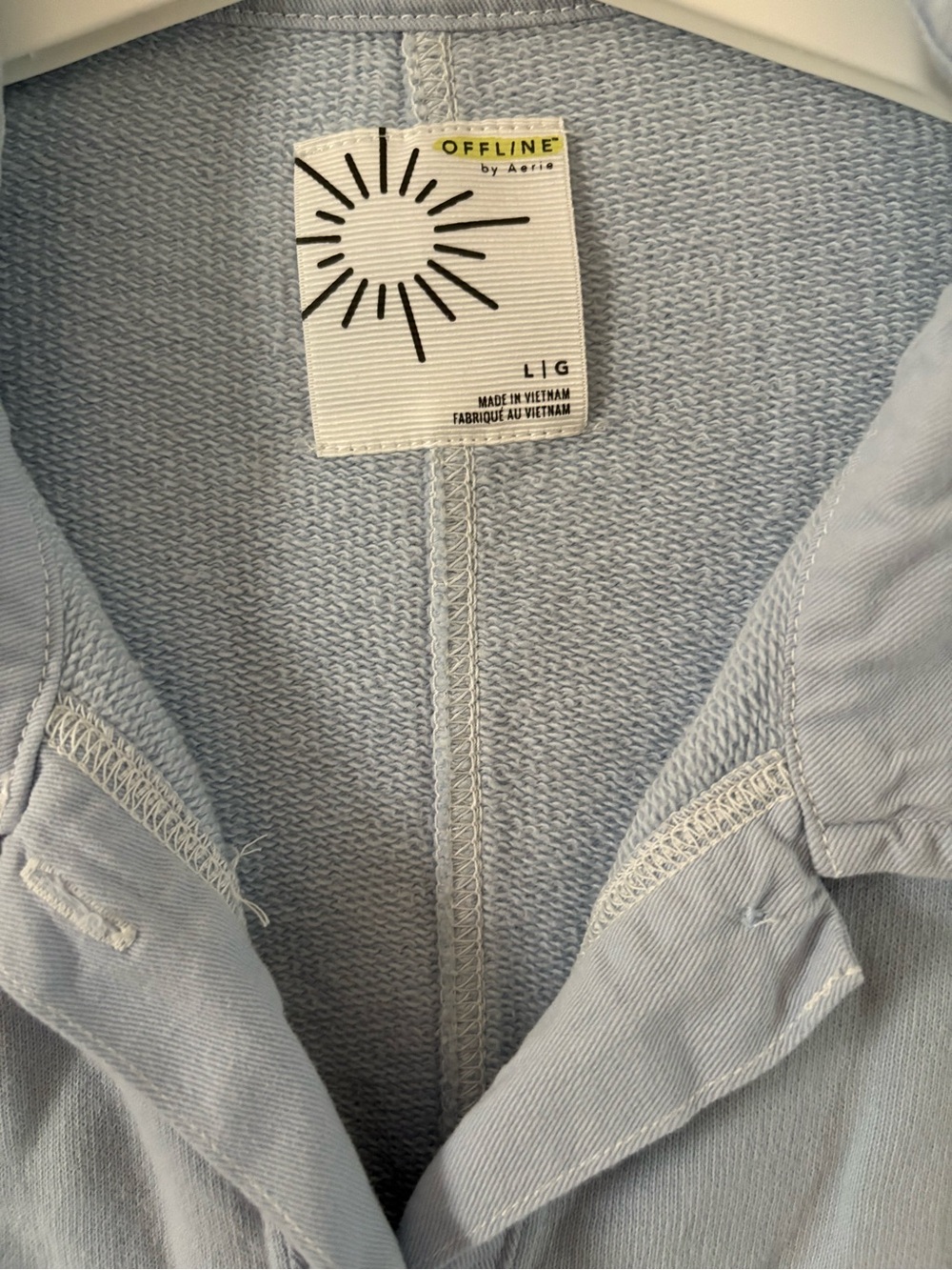 OFFLINE by Aerie Throwback Shacket in Eyelet Blue Ombre -L - Picture 4 of 7